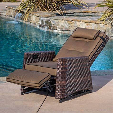 This heavy-duty outdoor Recliner is made with high-quality Brown PE wicker and the relaxing ...