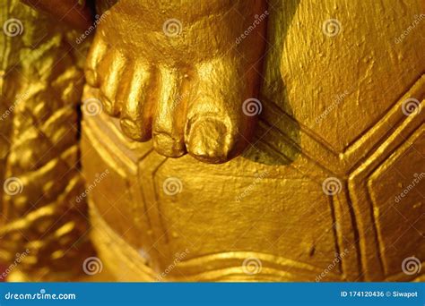 Closeup Detail of Golden Turtle Statue in the Temple Stock Photo ...