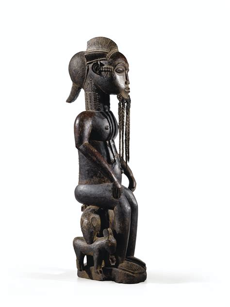 Statue d'homme assis, Baulé, Côte d'Ivoire BAULE SEATED MALE FIGURE, IVORY COAST haut. 71 cm ...