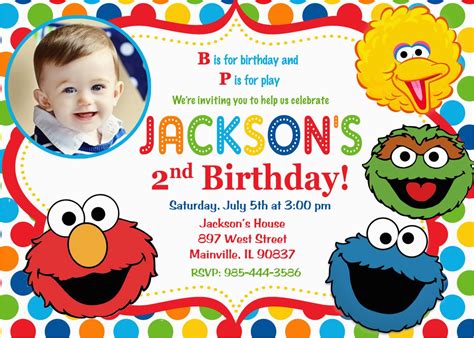 Sesame Street 2nd Birthday Invitations Sesame Street Birthday Party ...