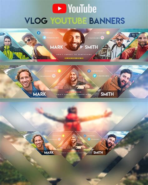 4 Creative Youtube Vlog Banners | Youtube banners, Youtube design ...