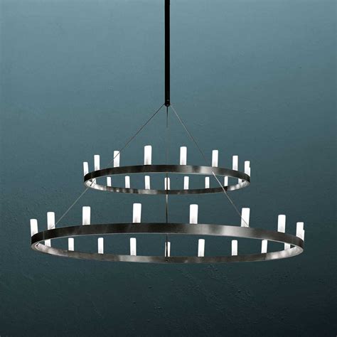 Fontana Arte Accent 59" Wide 33-Light Black Glass Candelabra Round Chandelier | FONUL54913