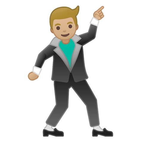 Tono de piel claro medio hombre bailando clipart. Dibujos animados ...