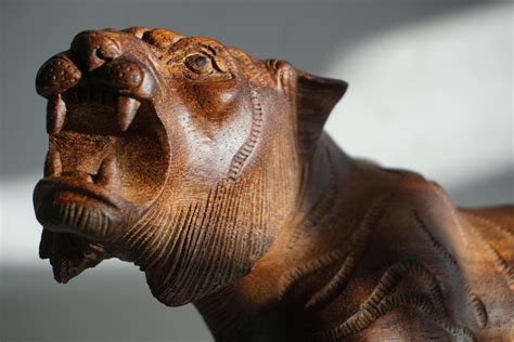 Wooden Tiger / Wooden Figurine / Wood Carving - Etsy