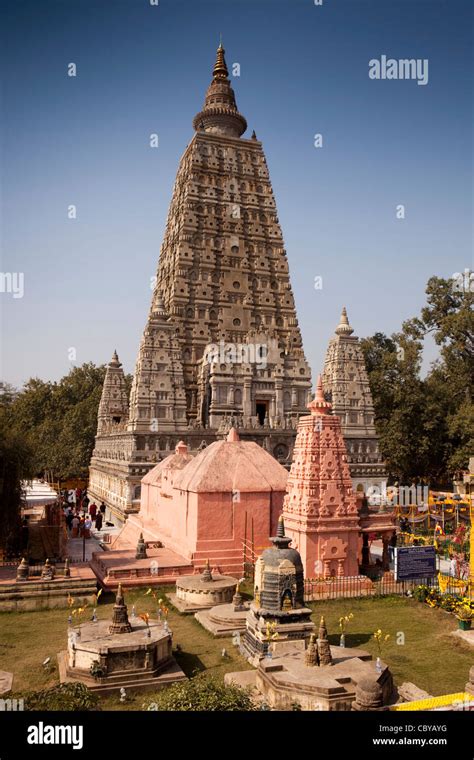 India, Bihar, Bodhgaya, Mahabodhi Temple, 6th century Buddhist temple ...