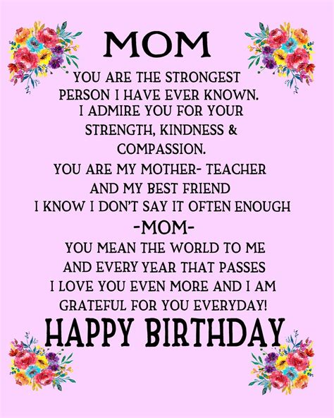 Cute Poems For Your Mom's Birthday - Just go Inalong