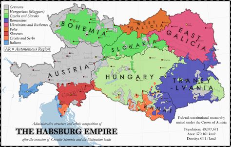 The Habsburg Empire after the South Slavic Crisis | Language map, Empire, Historical maps