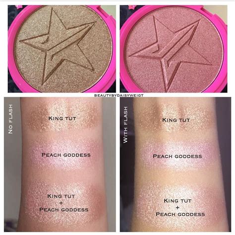 Jeffree Star Skin Frost in "King Tut" and "Peach Goddess" mixed makes the perfect rose gold ...