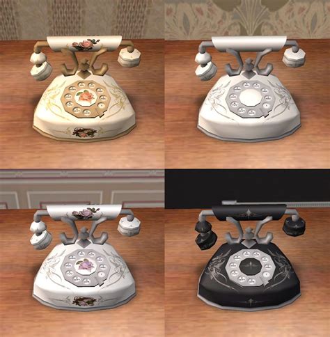 Antique Table Phone for Sims 2, Sims 4 Mods