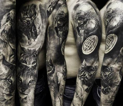 Warrior sleeve tattoo by Andrey Grimmy | Post 14362