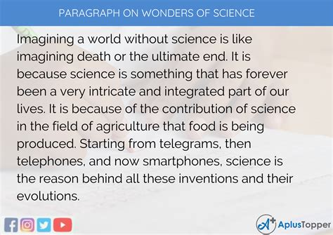 Wonder Of Modern Science Paragraph 100, 150, 200, 250 to 300 Words for Kids, Students and ...