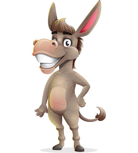 Cute Donkey Cartoon Character Vector Cartoon Character | GraphicMama