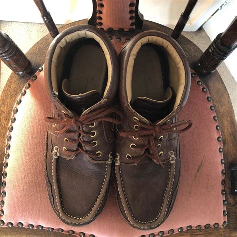 Brown leather boat shoes / boots Great condition - Depop