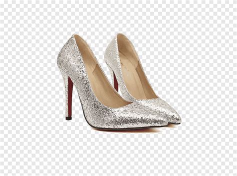 Free download | Heel Beige Shoe Bride Hardware Pumps, Silver Kitten Heel Shoes for Women, heel ...