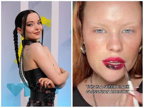 TikTok is loving the black lip gloss trend worn by Dove Cameron