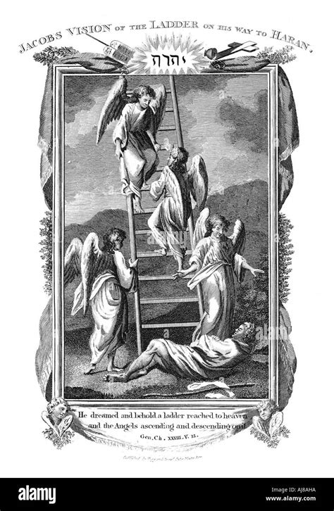 Jacob's dream of angels ascending and descending the ladder to heaven, c1808. Artist: Unknown ...