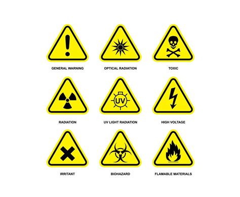 A set of danger symbols vector for various purpose or usage in industrial field. | Symbols ...
