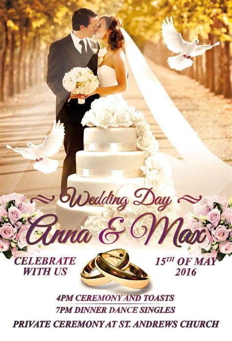 Wedding PSD Flyer Template #7271 | Free flyer templates, Poster template free, Psd flyer templates