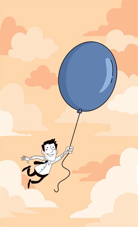 executive flying with balloon 19849171 Vector Art at Vecteezy