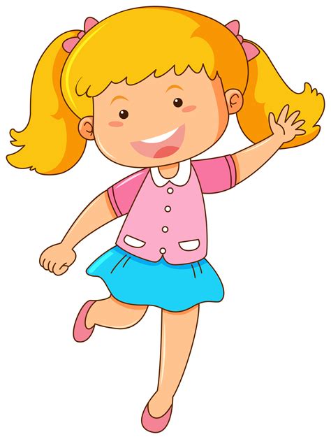 Happy Little Girl Cartoon