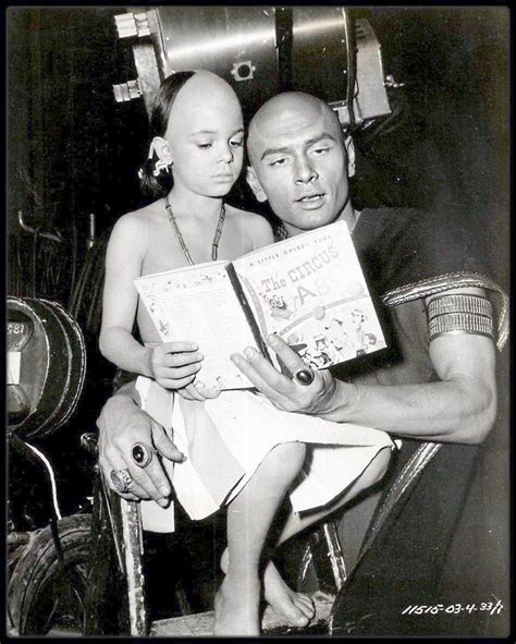 Yul Brynner reading to his son on the set of ''The Ten Commandments ...