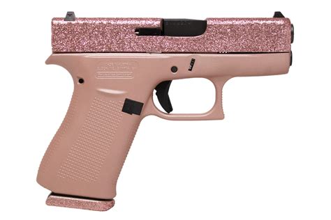 Glock 43X 9mm Pistol with Rose Gold Glitter Slide and Colored Frame | Sportsman's Outdoor Superstore