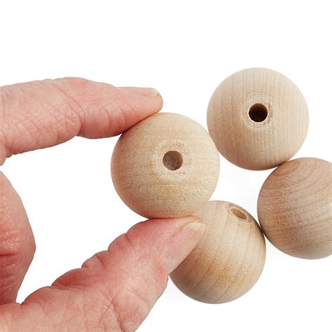 1" Bulk Unfinished Wood Round Beads - Wood Beads - Wood Crafts - Craft ...