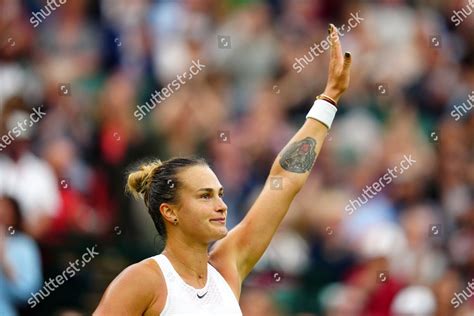 Aryna Sabalenka Celebrates Victory Her Quarterfinal Editorial Stock ...