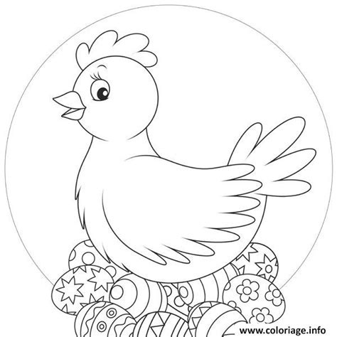 Coloriage Oeufs De Poule Pour Paques Dessin Paques à imprimer