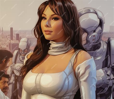 Premium AI Image | Future city female comic character