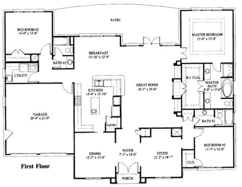 One Story Home Plan | plougonver.com