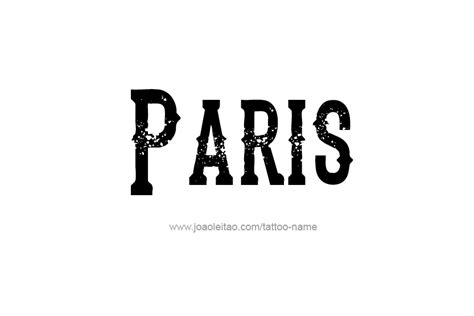 Paris Name Tattoo Designs