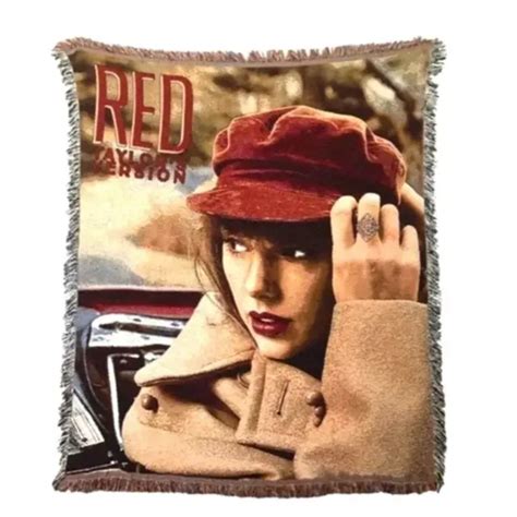 TAYLOR SWIFT BLANKET Red Taylor's Version Album Cover Woven Swiftie Merch $149.00 - PicClick