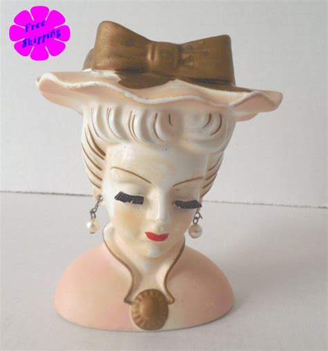 Vintage Mid Century Lee Wards Exclusive Japan Porcelain Lady Head Vase by VintageSistersx2 on ...