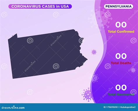 Pennsylvania Map Covid-19, Corona Virus Infographic Vector Template ...