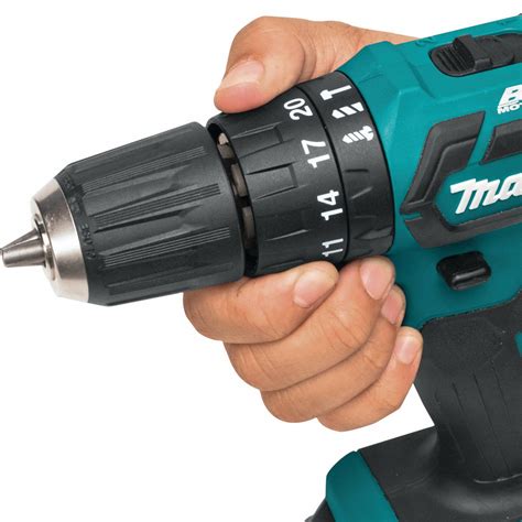 MAKITA Cordless Hammer Drill Kit: 12V DC, Compact Premium, 3/8 in Chuck, Keyless, 2, 23.3 ft-lb ...