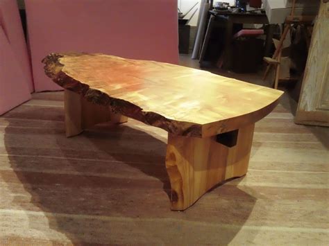 Spalted Maple Live Edge Coffee Table - Sentient Live Edge Coffee Table With White Gloss Laminate ...