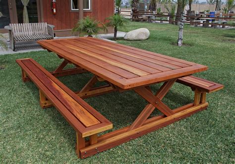 Plans For Picnic Table With Attached Benches - Image to u