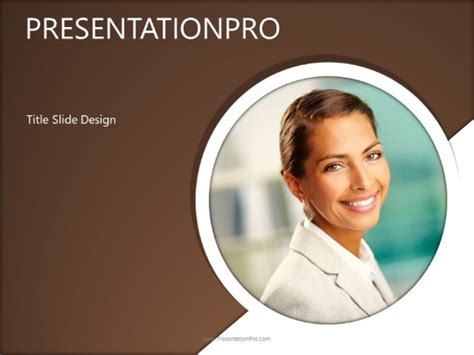 Successful Female Brown Business PowerPoint template - PresentationPro