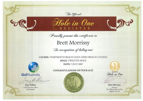 Free Hole In One Certificate Template | williamson-ga.us