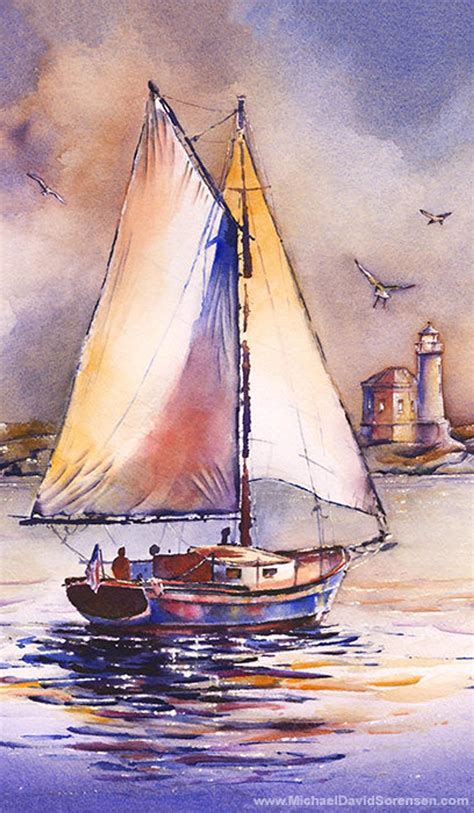 image 0 Watercolor Boat, Watercolor Landscape, Landscape Art, Landscape Paintings, Watercolor ...