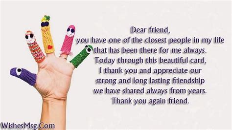 Image result for thank a friend | Messages for friends, Thank you card ...