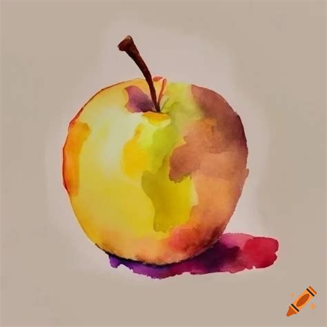 Yellow apple watercolor painting