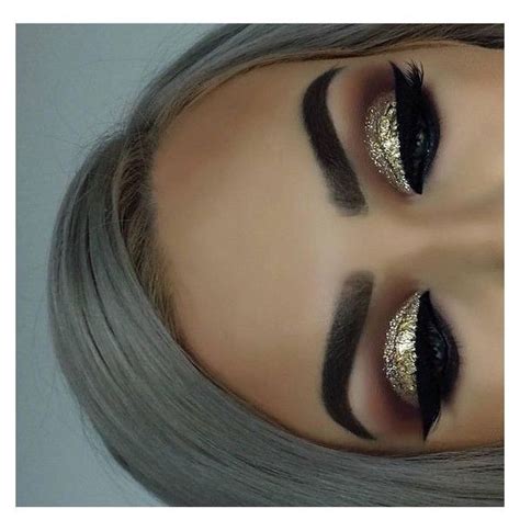 Pin by Olivia Severyn on My Polyvore Finds | Gold eye makeup, Glitter eye makeup, Trendy makeup