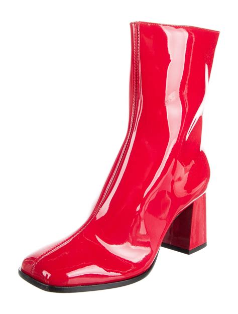 Reformation Patent Leather Boots - Red Boots, Shoes - WRFMN179173 | The RealReal