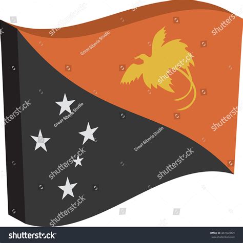 Flag Papua New Guinea Officially Independent Stock Vector (Royalty Free) 487666099