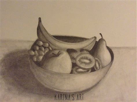 Bowl of fruit drawing | Fruits drawing, Fruit bowl drawing, Pencil drawings