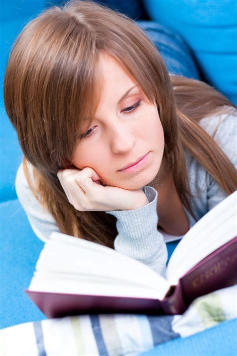 Girl Dreams Reading the Book Stock Image - Image of look, dreamy: 4724251
