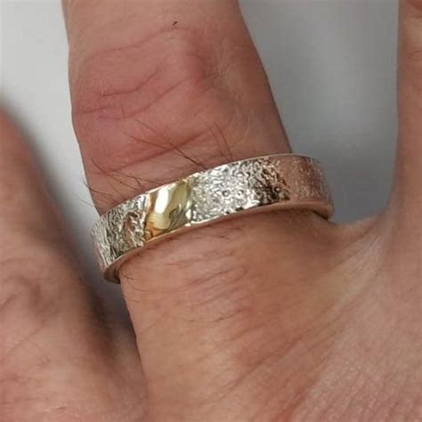 Gold inlay jewelry | corrugated ring | handcrafted | NineAmulets - Nine ...