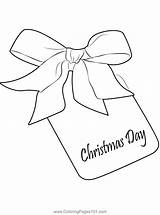Christmas Day Ribbon Coloring Page For Kids  Free sketch template